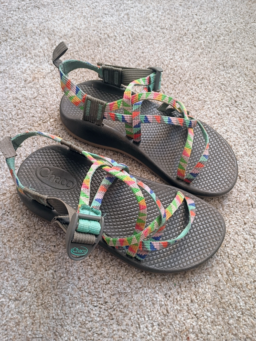 Chaco Women's Multicolor Strappy Sandals with Gray Footbed